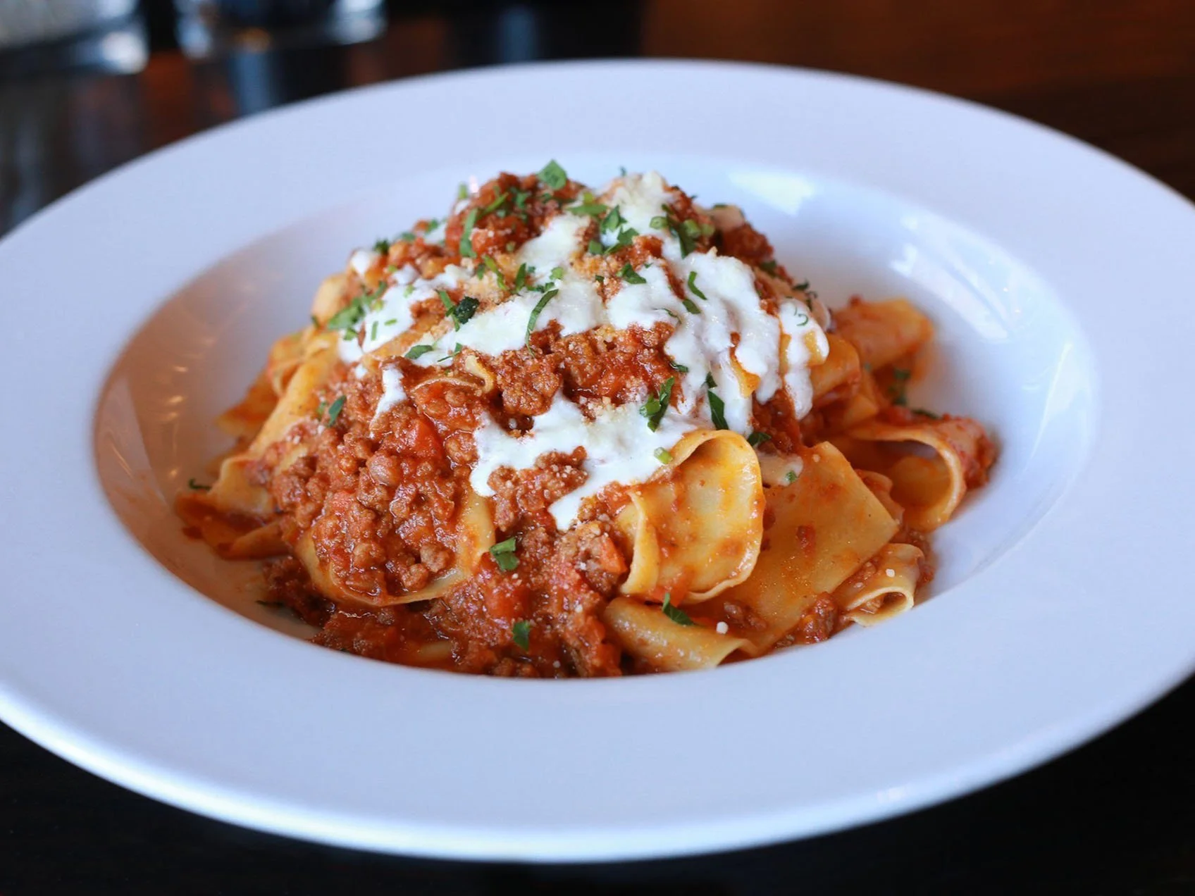 Vivace signature dishes Bolognese BiancoPan Seared ScallopsMargherita Pizza
